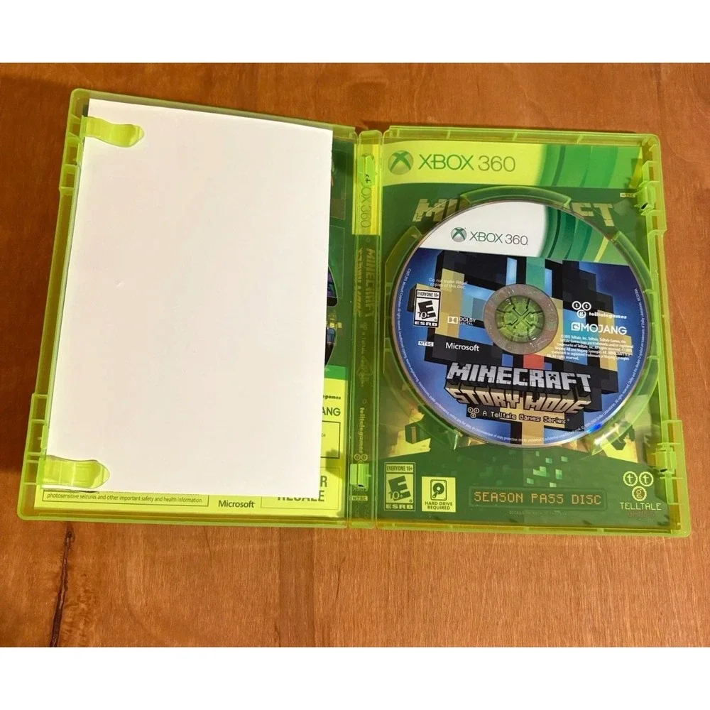 Minecraft Story Mode Season‎ Pass Disc Xbox 360 2015 Telltale Games NTSC